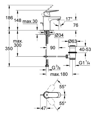 Смесител за мивка 1/2" Eurosmart Cosmopolitan