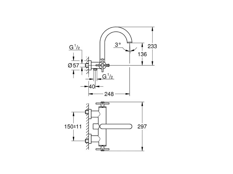 Двуръкохватков смесител ATRIO за вана - Grohe